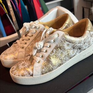 Michael Kors Gold and White Women's Sneakers